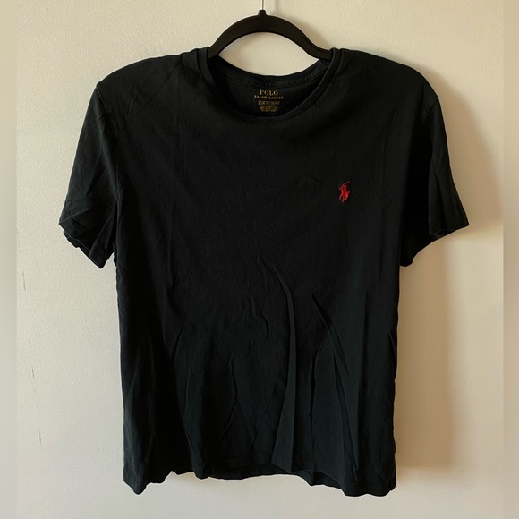 Polo Ralph Lauren T Shirt Black Men’s Medium Small Logo - Picture 1 of 4